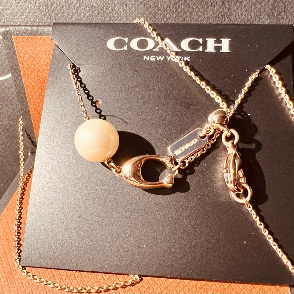 Coach Gold Chain with Pearl Accent